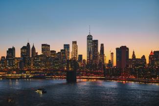 panoramic photography of Brooklyn Bridge by Luca Bravo courtesy of Unsplash.