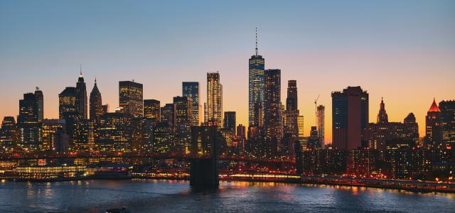 panoramic photography of Brooklyn Bridge by Luca Bravo courtesy of Unsplash.
